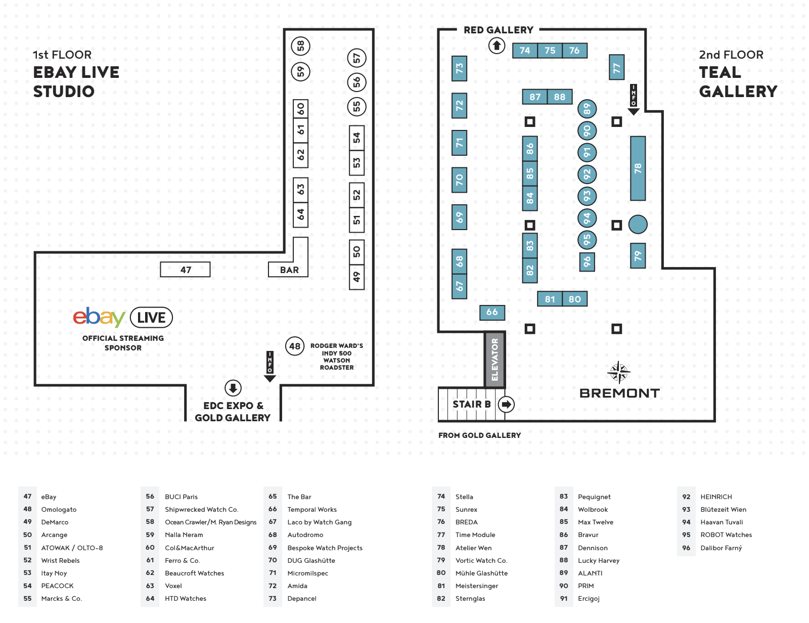 eBay Live Studio & Teal Gallery floor plan